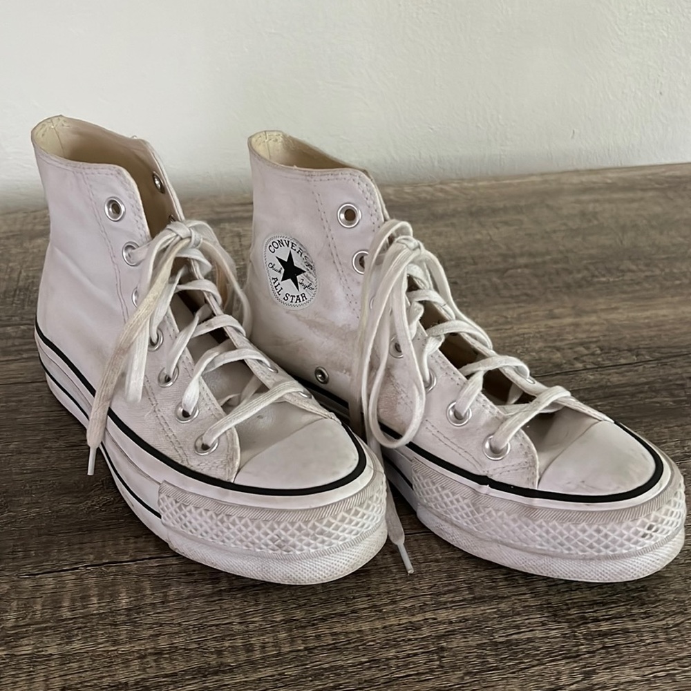 White Platform High Top Converse